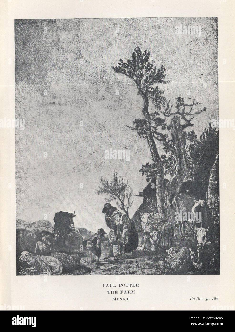 Große Meister der niederländischen und flämischen Malerei von W. Done übersetzt von Margaret L. Clarke , London : Duckworth and Co. New York: Charles Scribner's Söhne 1909 / Paul Potter: The Farm, München Stockfoto