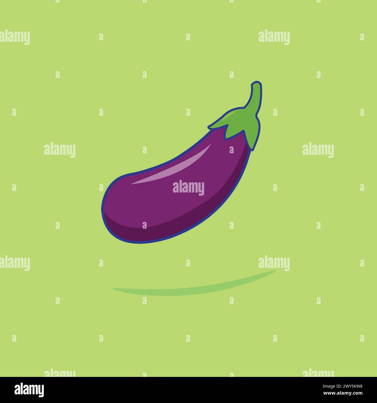 Vektorillustration der Aubergine. Flache Vektor-Illustration eines Gemüses Stock Vektor