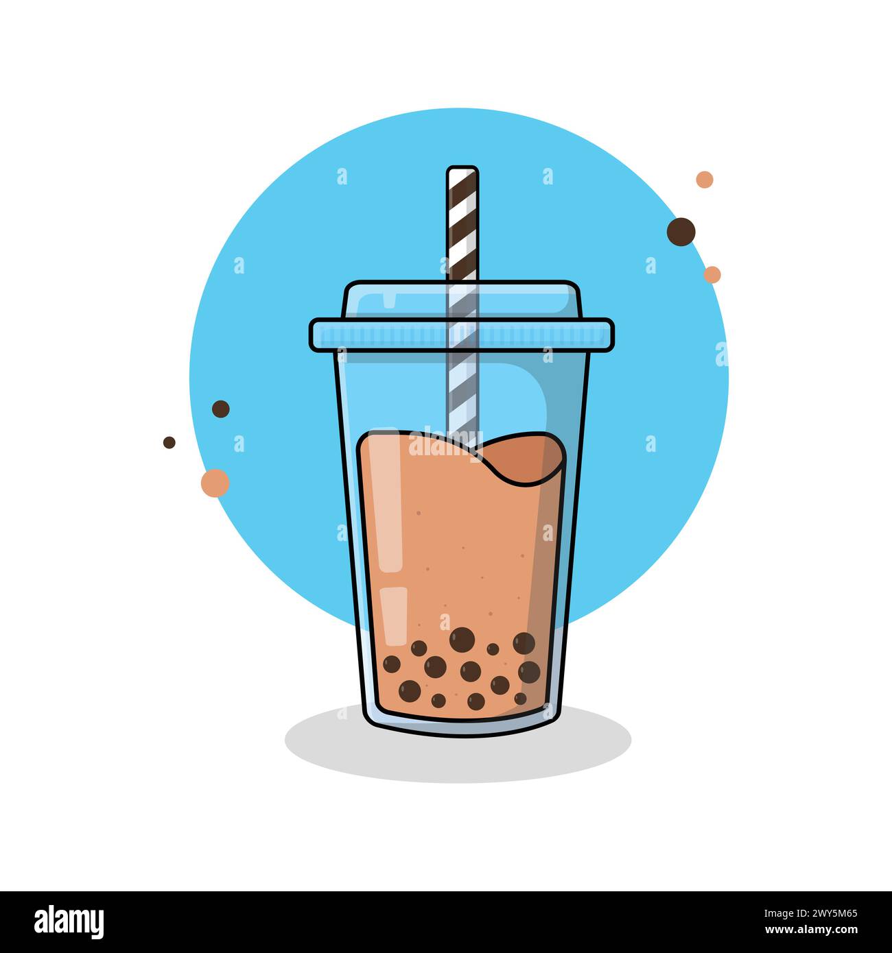 Bubble Milk Tee Cartoon Vektor Illustration Stock Vektor