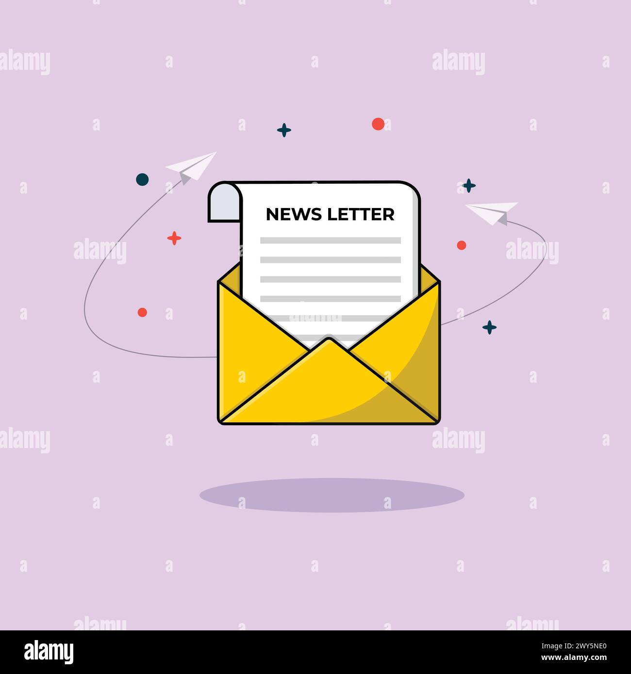 Vektorillustration für Newsletter. Konzeptentwurf für E-Mail-Kampagnen Stock Vektor