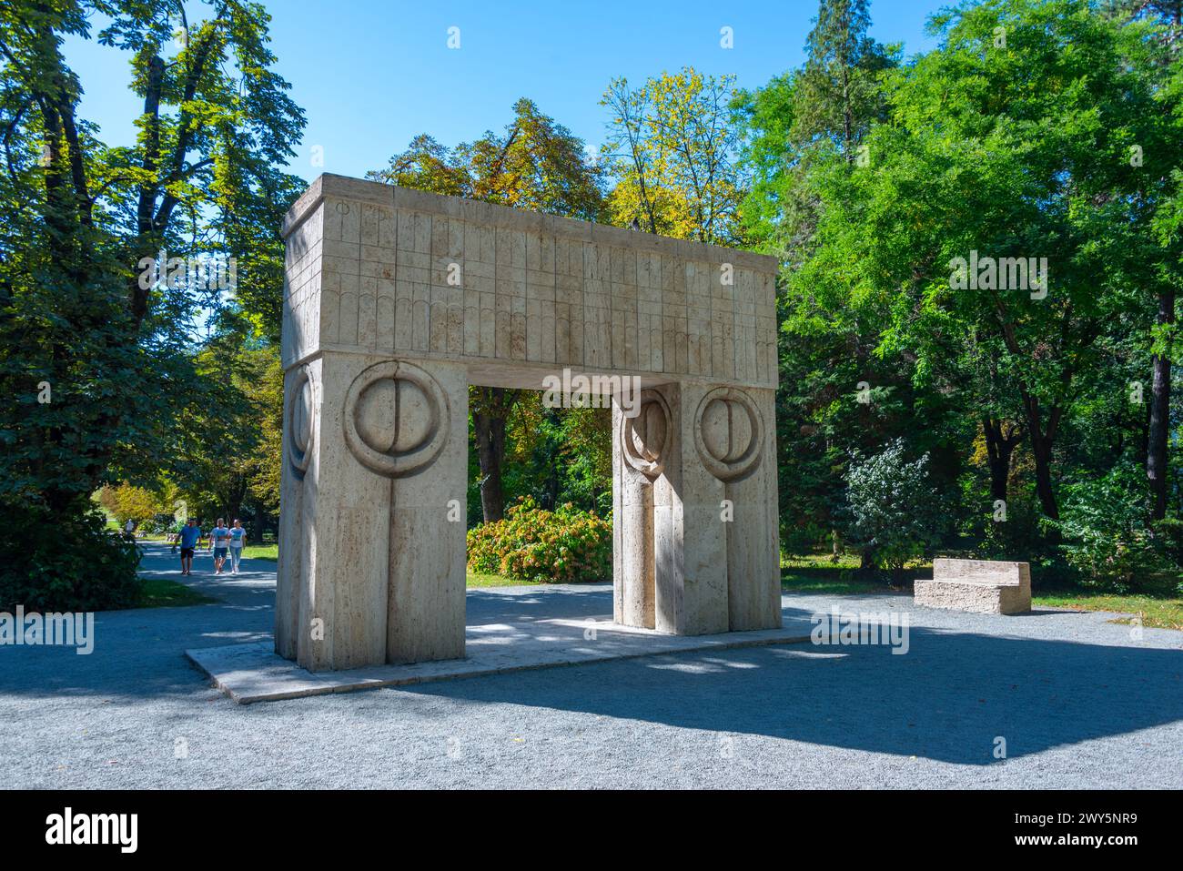 Das Tor des Kusses in der rumänischen Stadt Targu Jiu Stockfoto