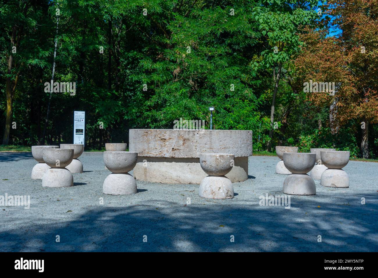 Der Tisch der Stille in Targu Jiu in Rumänien Stockfoto