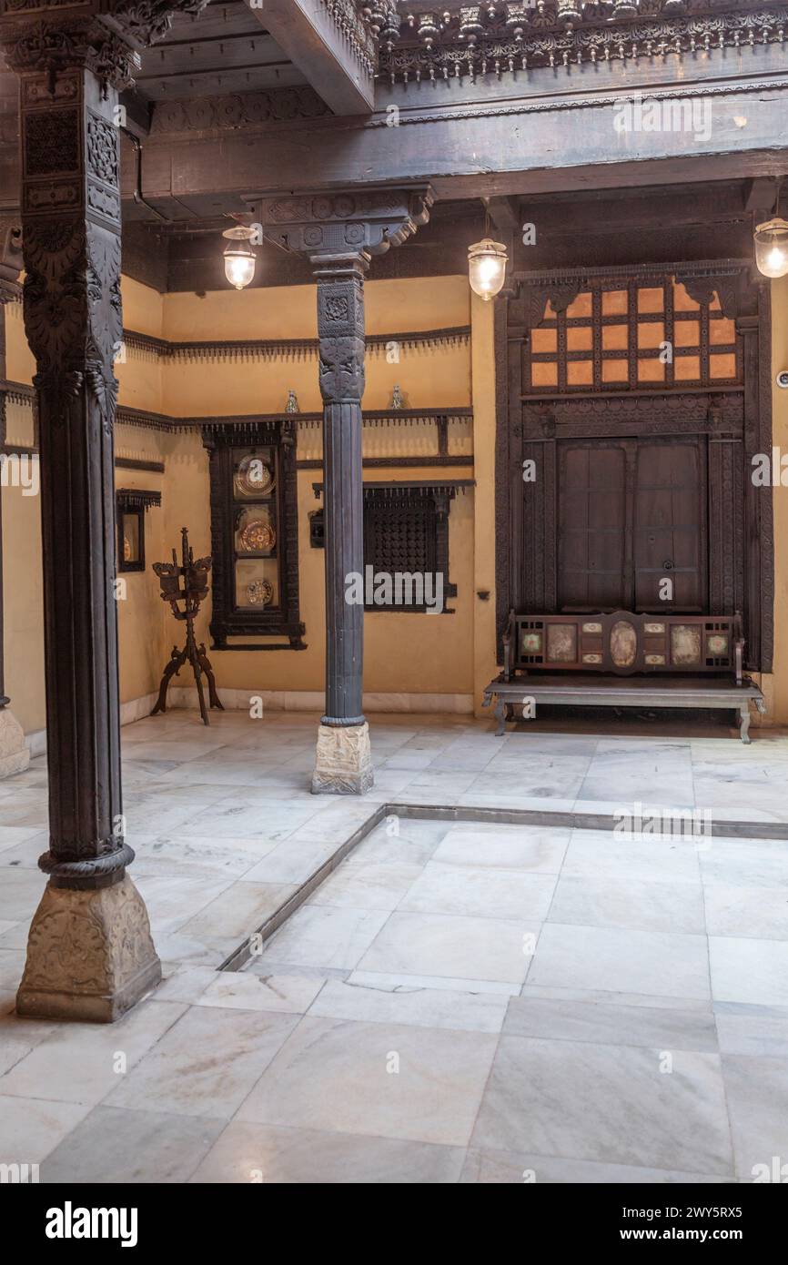 Traditionelles Haus Intrior, National Crafts Museum, Neu-Delhi, Indien Stockfoto