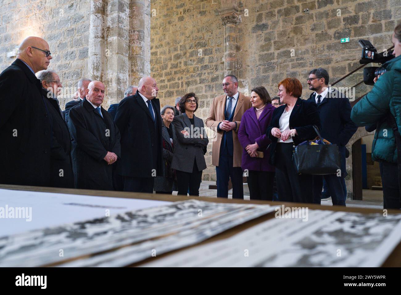 Besuch der Abtei mit gewählten Vertretern. Besuch von Frau Rachida DATI, Kulturministerin. Foto: Patricia Huchot-Boissier / Collectif DyF Stockfoto