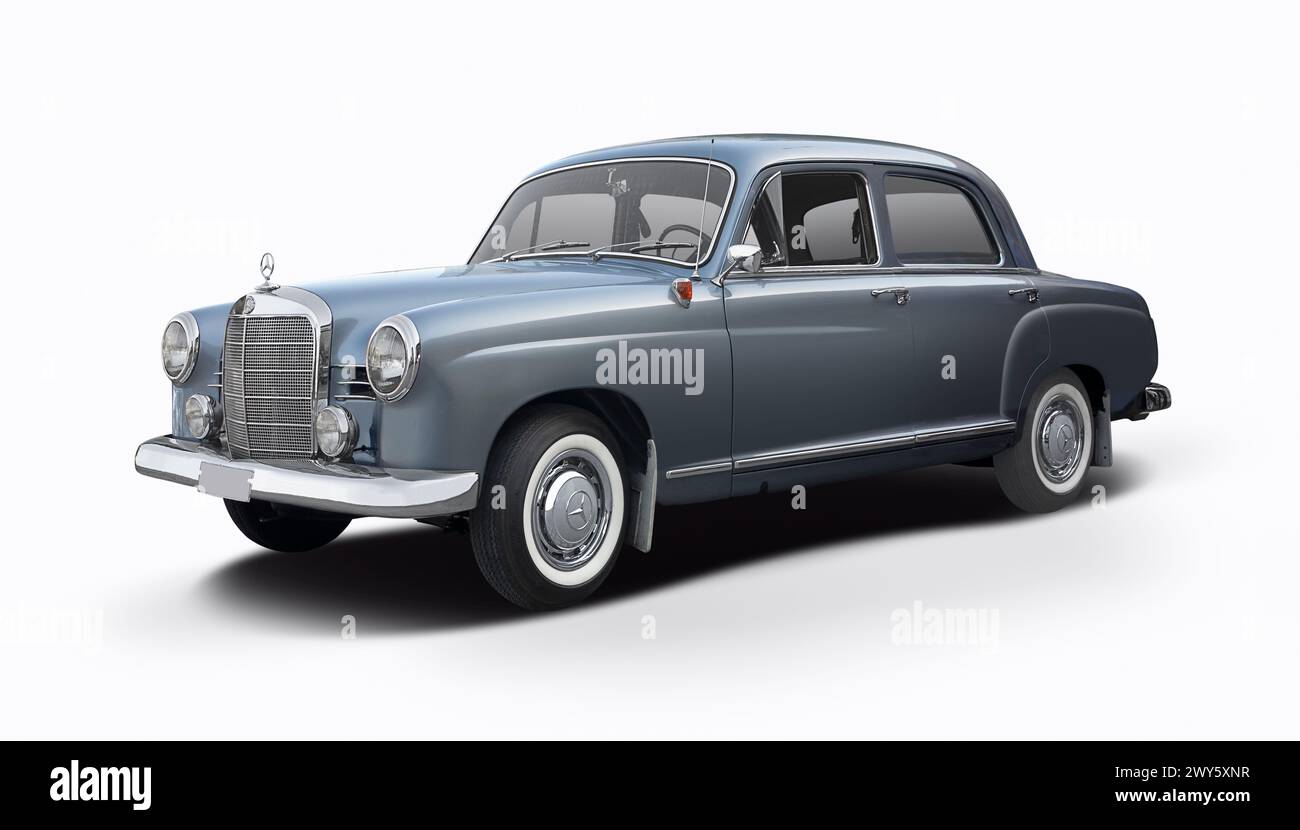 Mercedes-Benz W180 Oldtimer isoliert auf weißem Hintergrund Stockfoto
