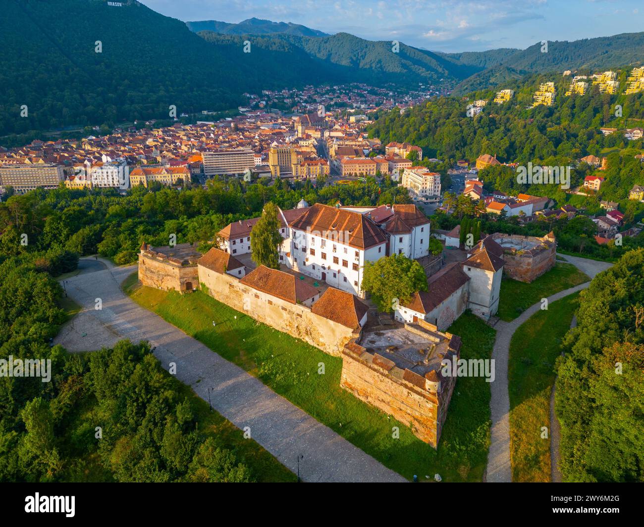 Die Festung auf Straja in der rumänischen Stadt Brasov Stockfoto