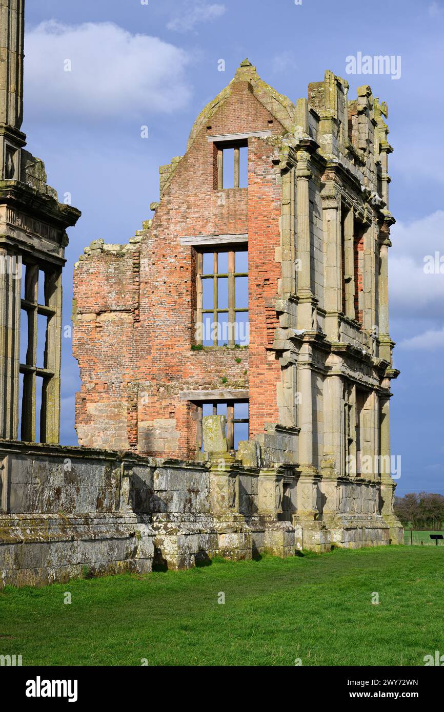 Shawbury, Großbritannien - 18. März 2024; Ruine des elisabethanischen Flügels von Moreton Corbet Castle Stockfoto