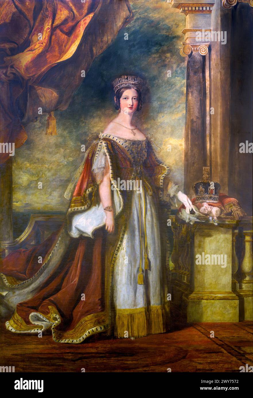 Königin Victoria als junge Frau. Porträt von Sir David Wilkie (1785-1841), 1838-40 Stockfoto
