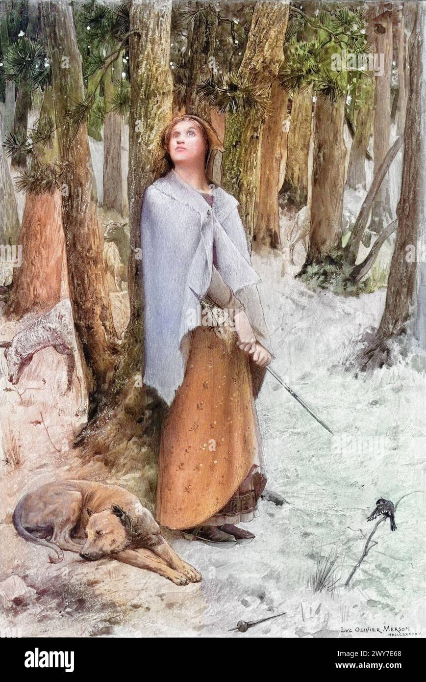 Joan of Arc Hearing the Voices von Luc Olivier Mersonin 1895 Stockfoto