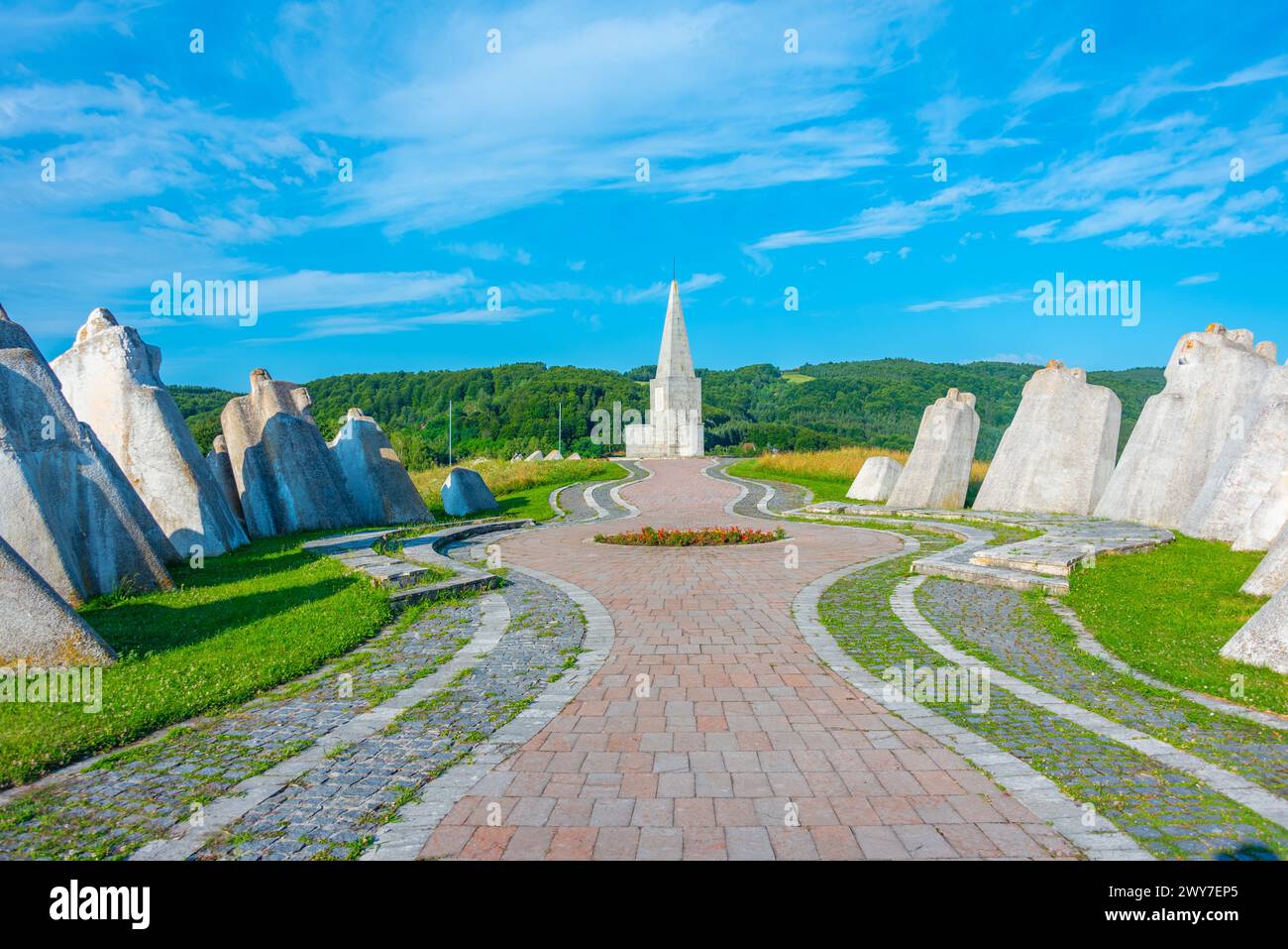 Kadinjaca-Gedenkkomplex in Serbien Stockfoto