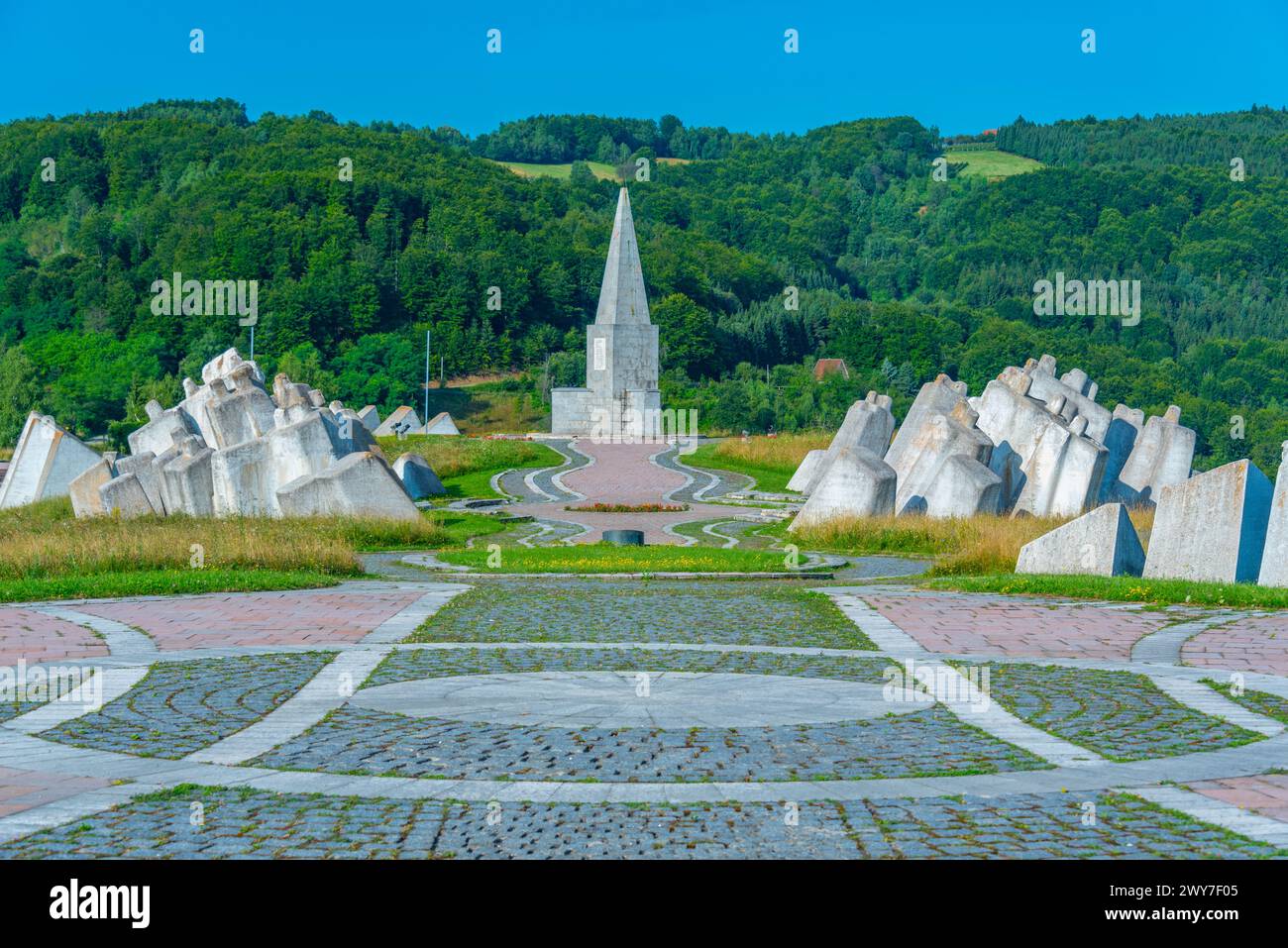 Kadinjaca-Gedenkkomplex in Serbien Stockfoto