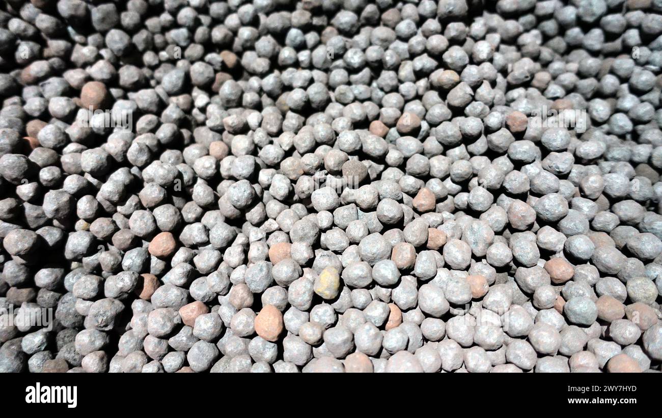 Fotos von ausgegrabenen Materialien während einer Bohrung Stockfoto