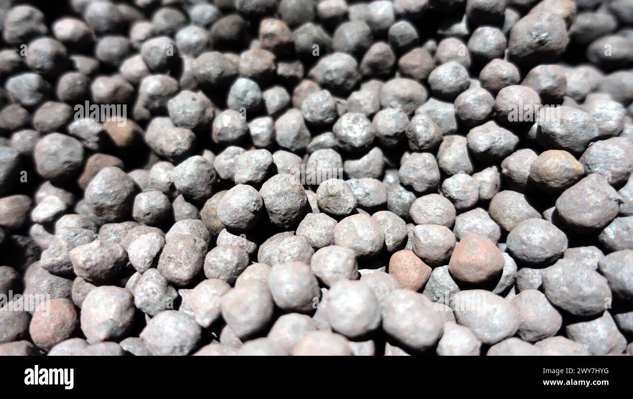 Fotos von ausgegrabenen Materialien während einer Bohrung Stockfoto