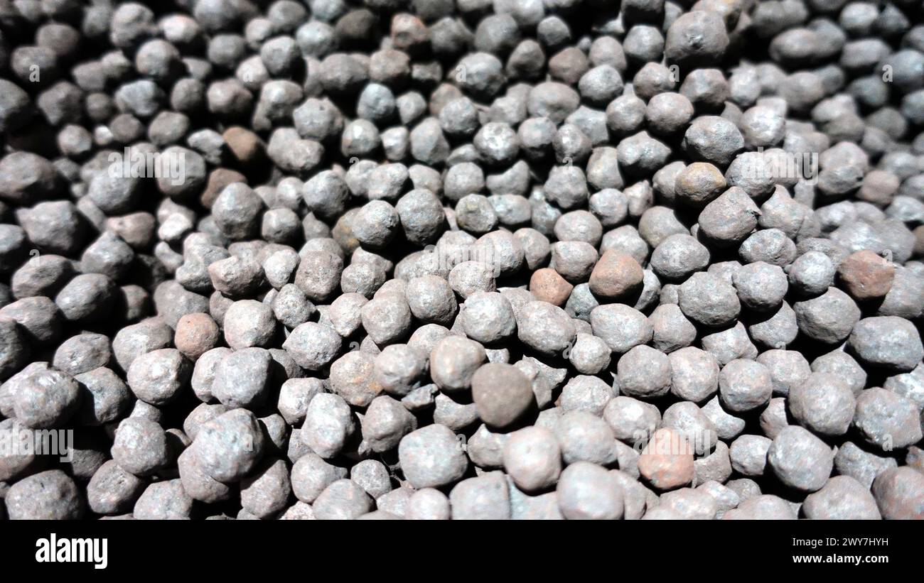 Fotos von ausgegrabenen Materialien während einer Bohrung Stockfoto