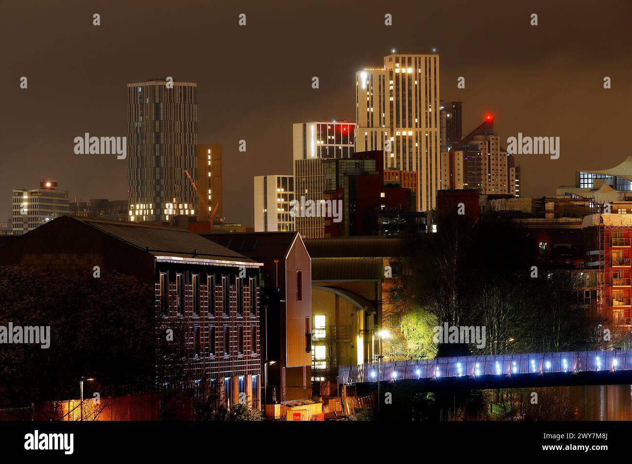 Ein Blick auf die Gebäudegruppe Arena Quarter, die als Studentenunterkunft in Leeds City Centre, West Yorkshire, Großbritannien genutzt wird Stockfoto