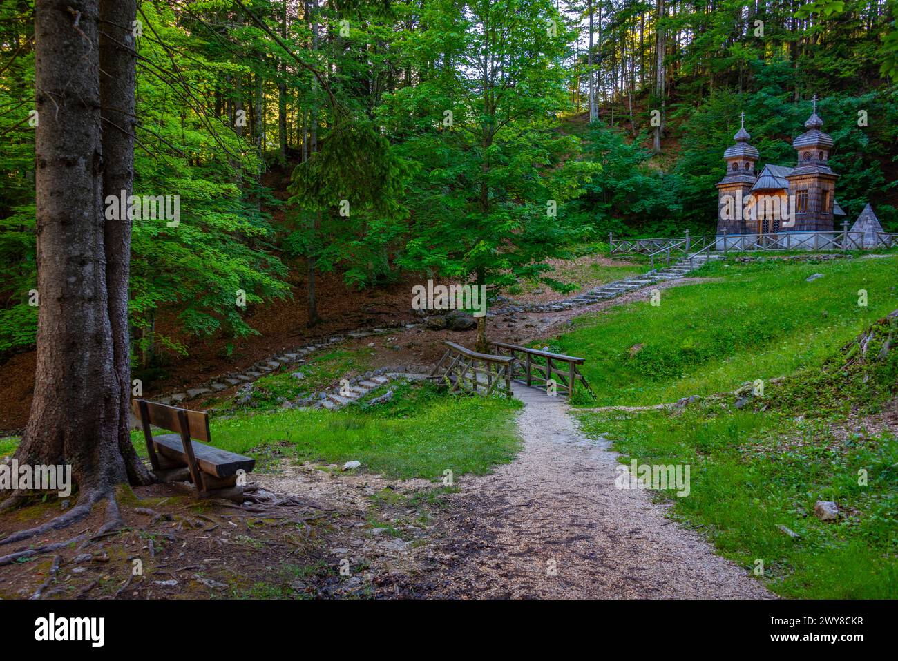 Russische Kapelle am Vrsic-Pass in Slowenien Stockfoto