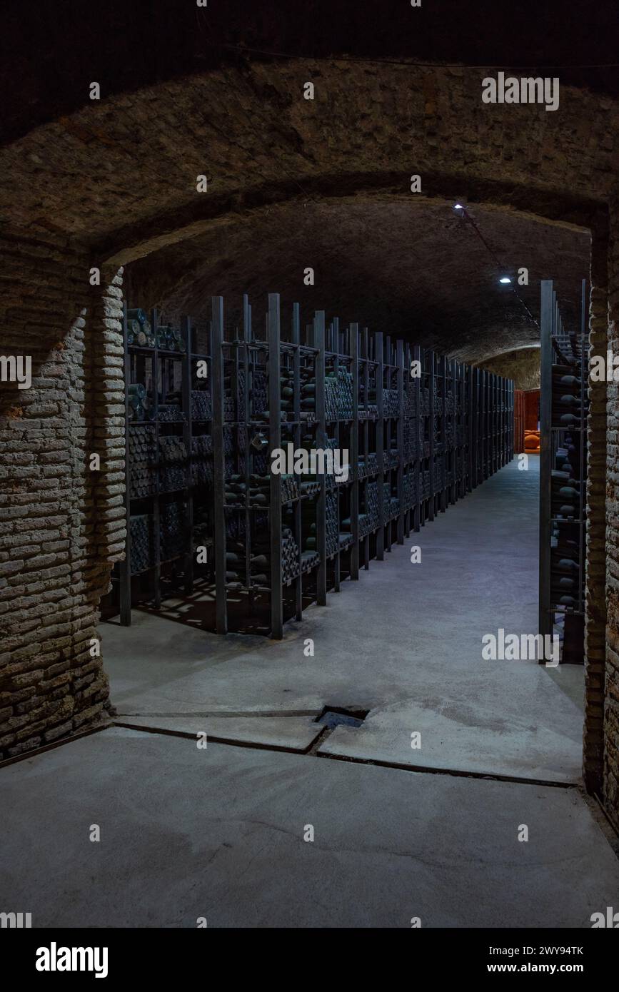 Telavi, Georgia, 28. August 2023: Weinkeller auf dem Tsinandali Estate in Georgia Stockfoto