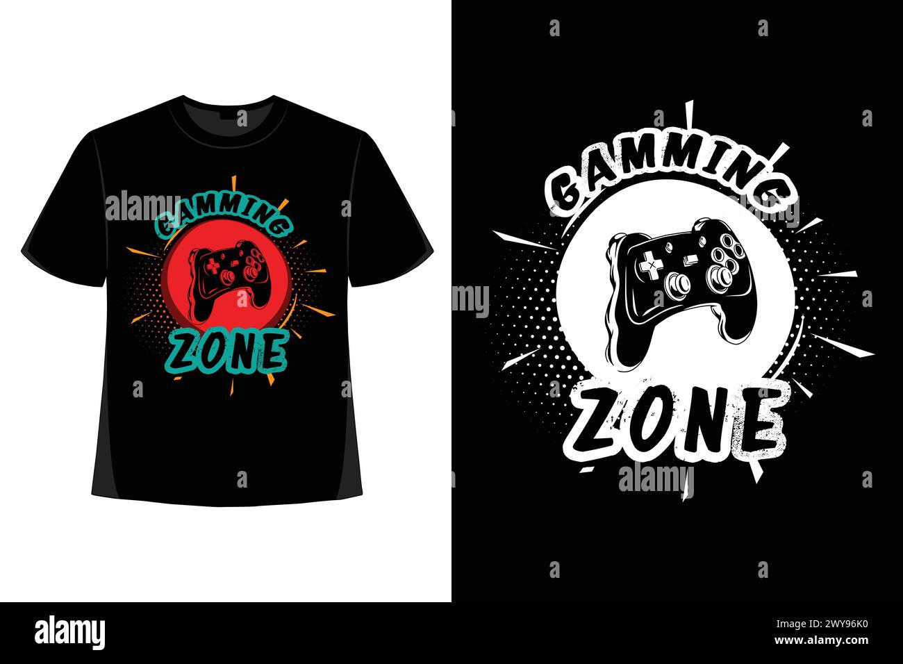 Trendiges Gamer T-Shirt Design Gaming Bekleidung Stock Vektor