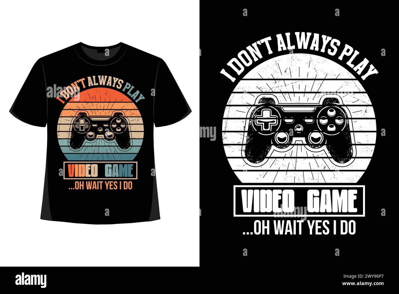 Trendiges Gamer T-Shirt Design Gaming Bekleidung Stock Vektor