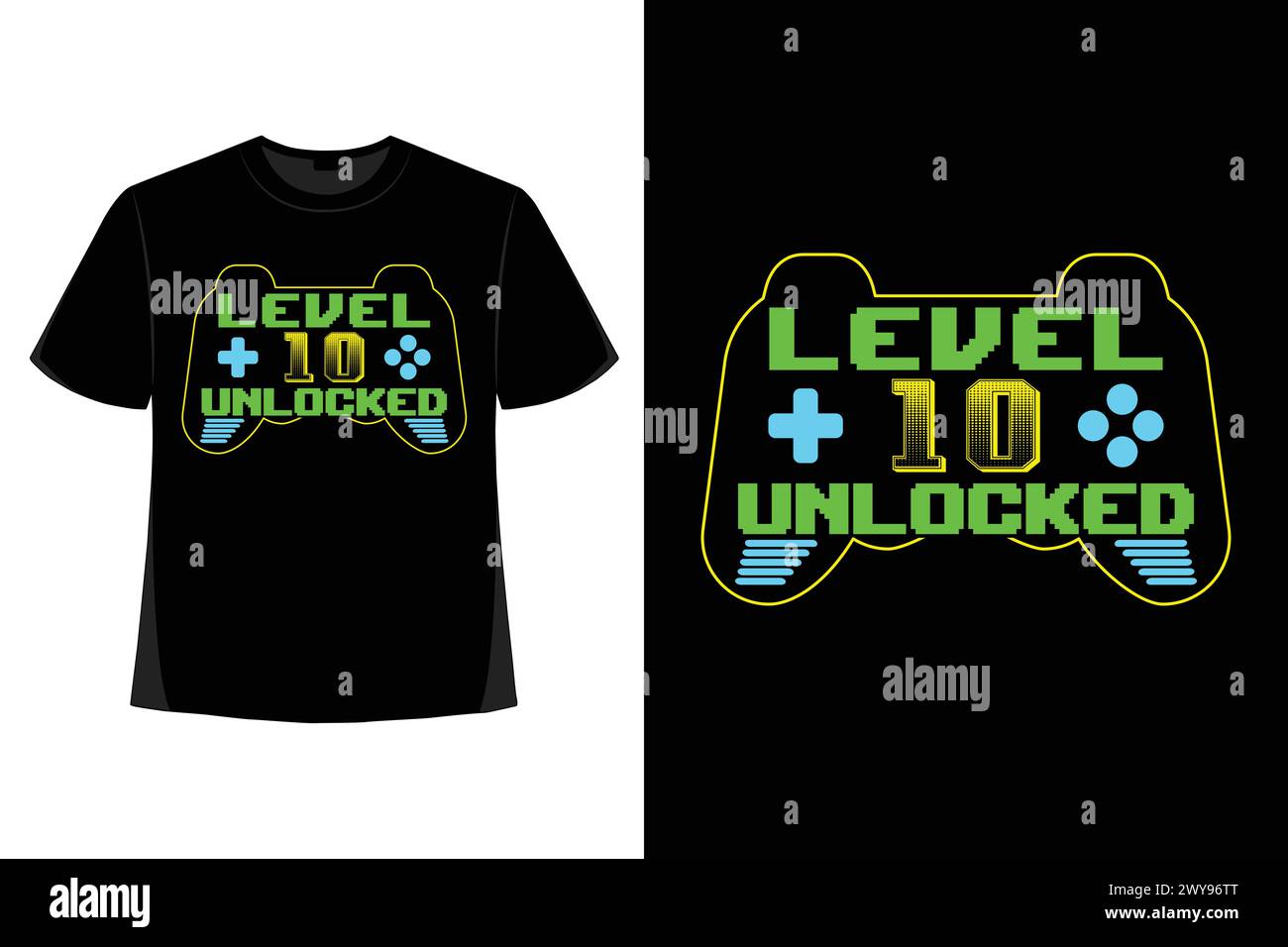 Trendiges Gamer T-Shirt Design Gaming Bekleidung Stock Vektor