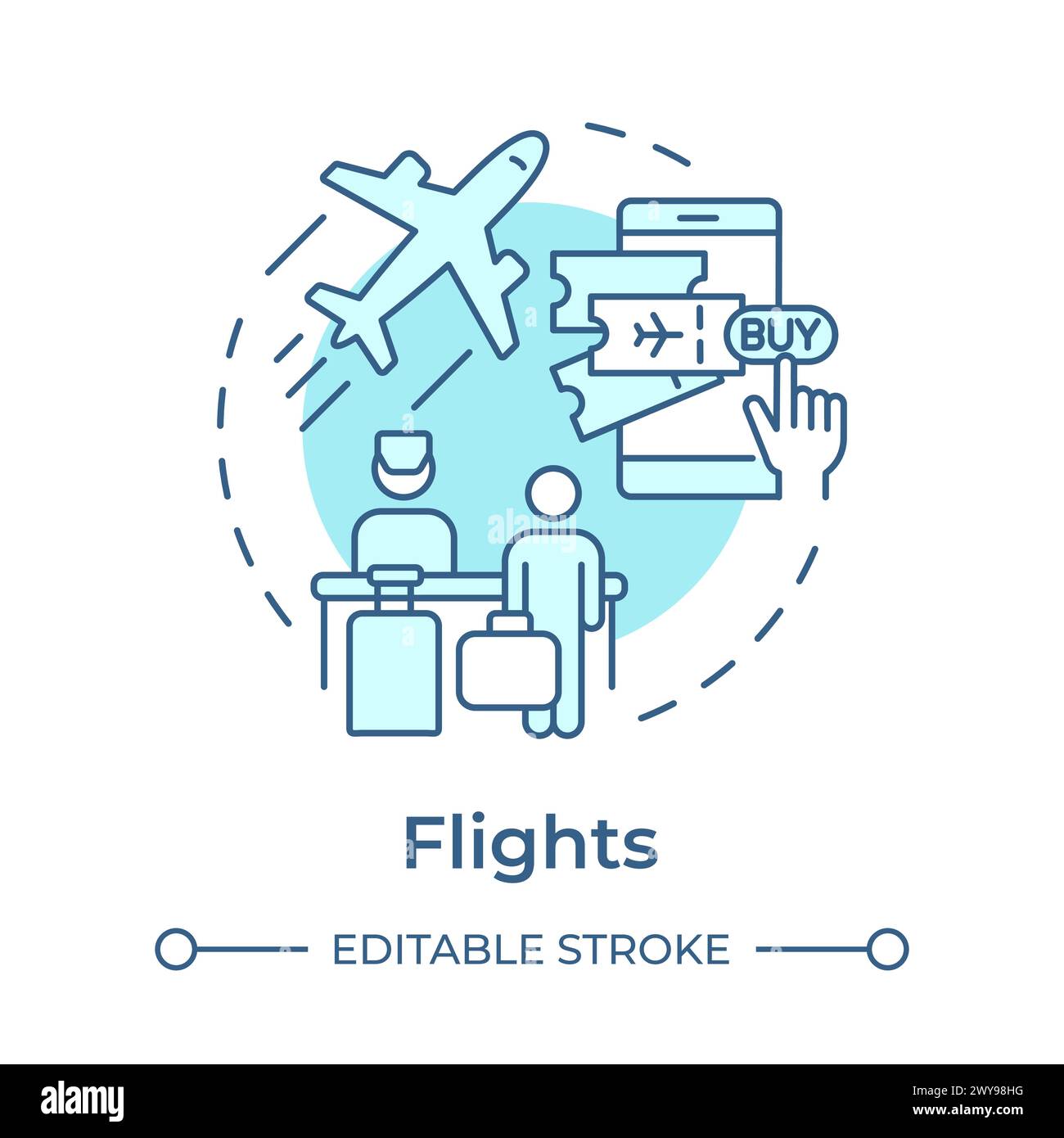 Flights Soft Blue Concept-Symbol Stock Vektor