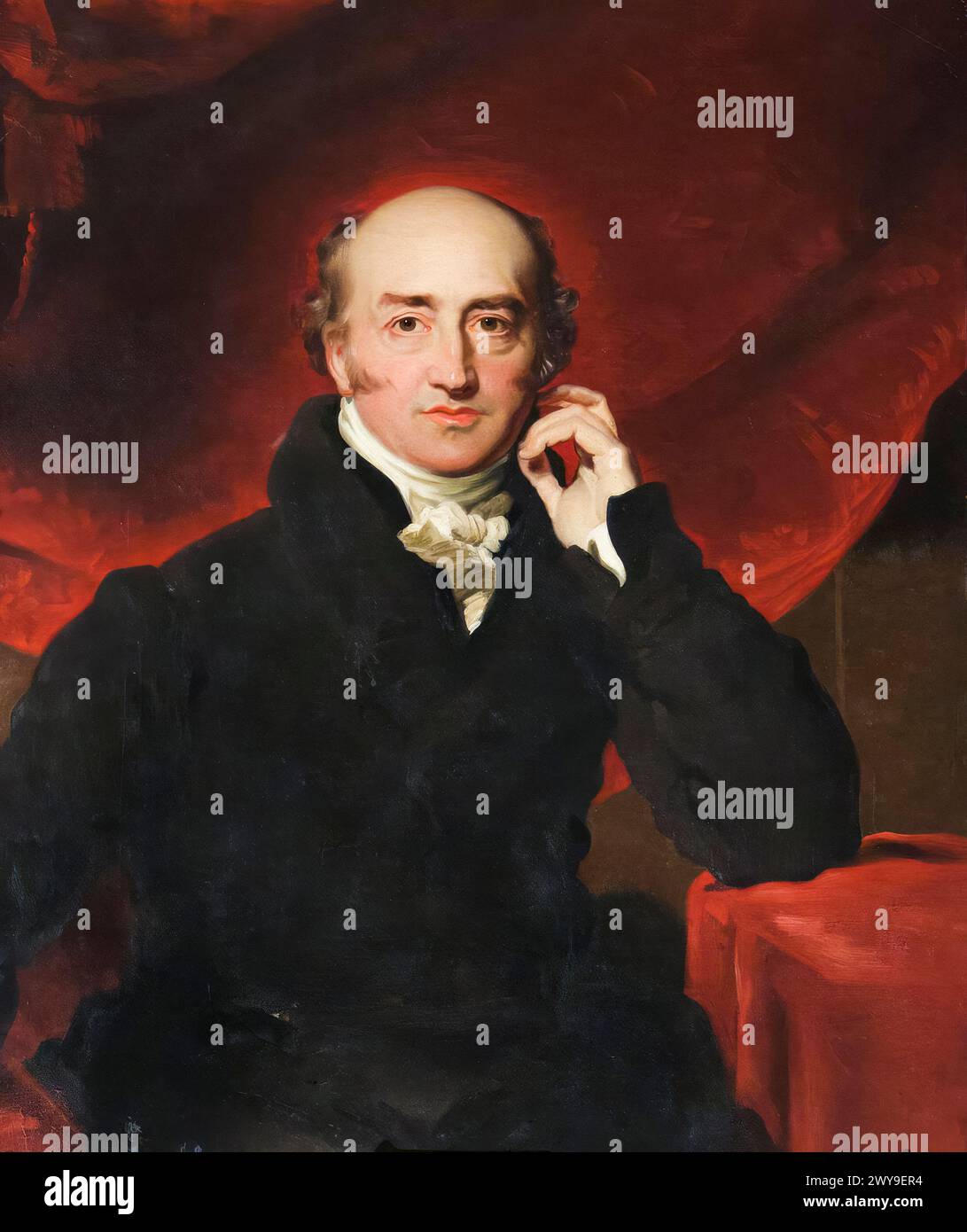 George Canning (1770–1827), Politiker und Premierminister des Vereinigten Königreichs von April bis August 1827, Porträtgemälde in Öl auf Leinwand nach Sir Thomas Lawrence, 1822-1830 Stockfoto
