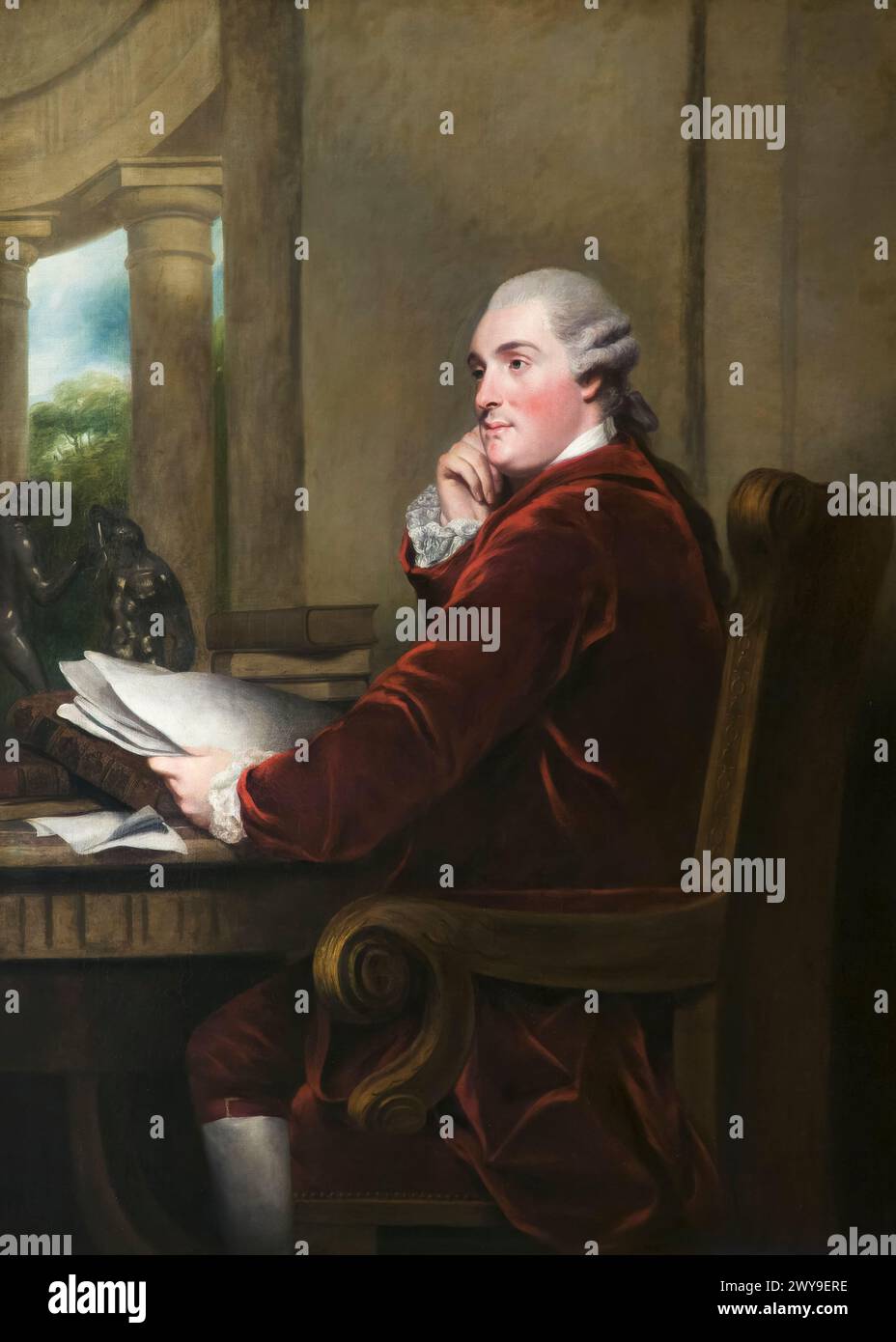 William Cavendish-Bentinck, 3. Duke of Portland (1738–1809), Premierminister von Großbritannien 1783 und Premierminister des Vereinigten Königreichs 1807–1809, Porträtmalerei in Öl auf Leinwand von John Powell nach Sir Joshua Reynolds, 1782 Stockfoto