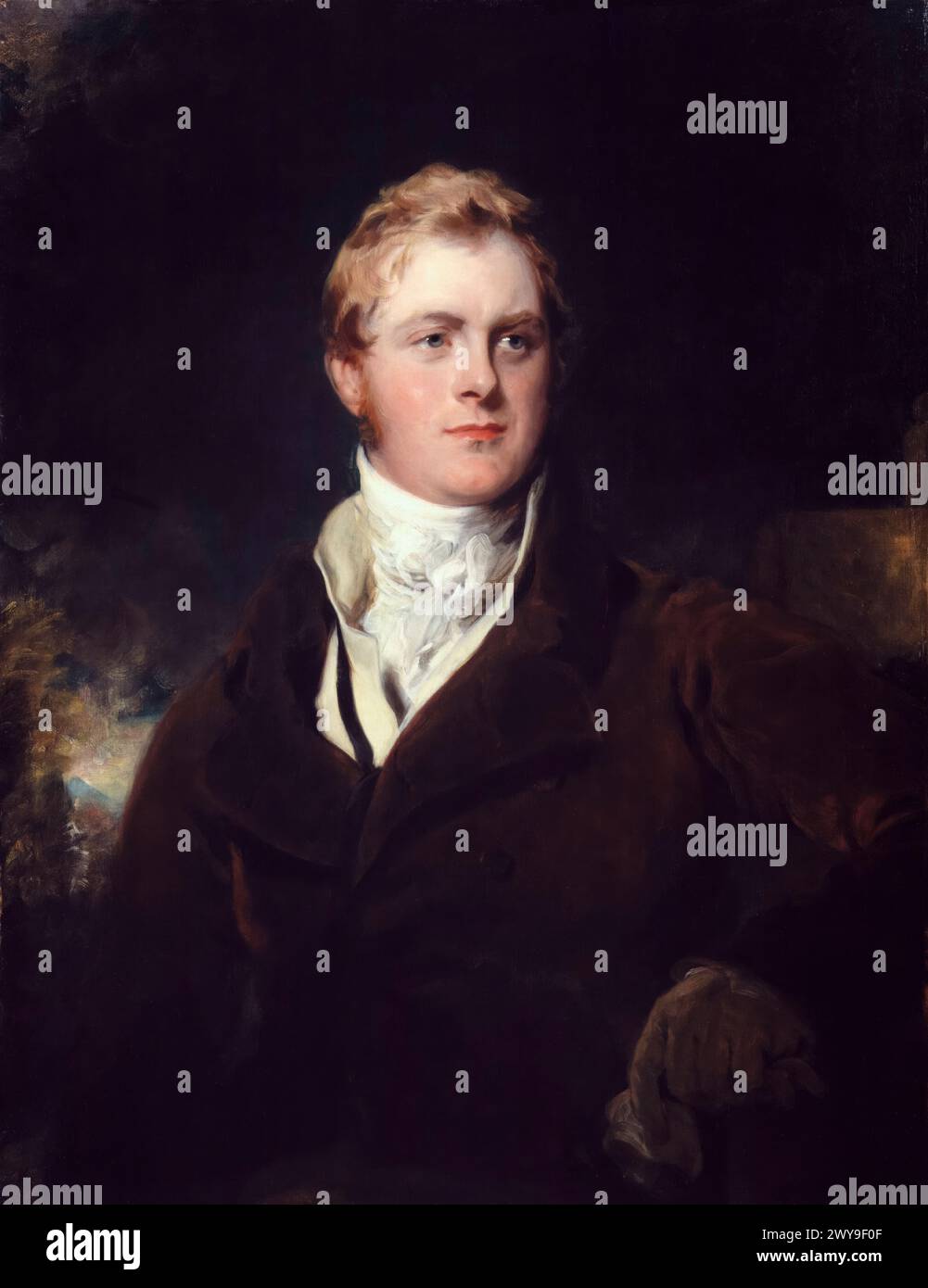 Frederick John Robinson, 1. Viscount Goderich (1782–1859), Tory-Politiker und Premierminister des Vereinigten Königreichs 1827–1828, Porträtgemälde in Öl auf Leinwand von Sir Thomas Lawrence, um 1824 Stockfoto