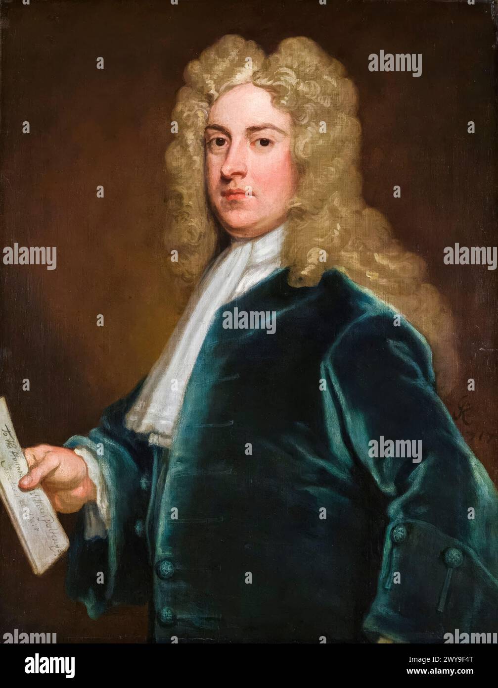 William Pulteney, 1. Earl of Bath (1684–1764), Whig-Politiker und umstrittener Premierminister von Großbritannien 10-12. Februar 1746, Porträtgemälde in Öl auf Leinwand von Sir Godfrey Kneller, 1717 Stockfoto