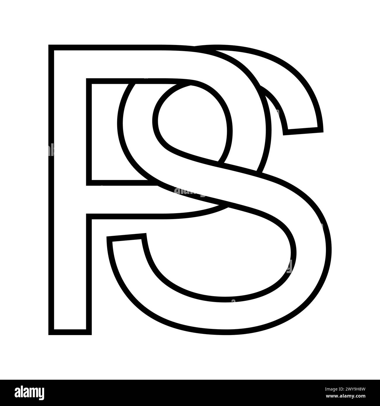Logozeichen ps sp Symbol Doppelbuchstaben Logotype p s Stock Vektor