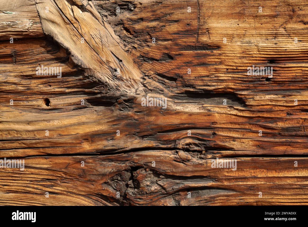 Tapete, gefeuerte Vintage-Holzplatte Stockfoto