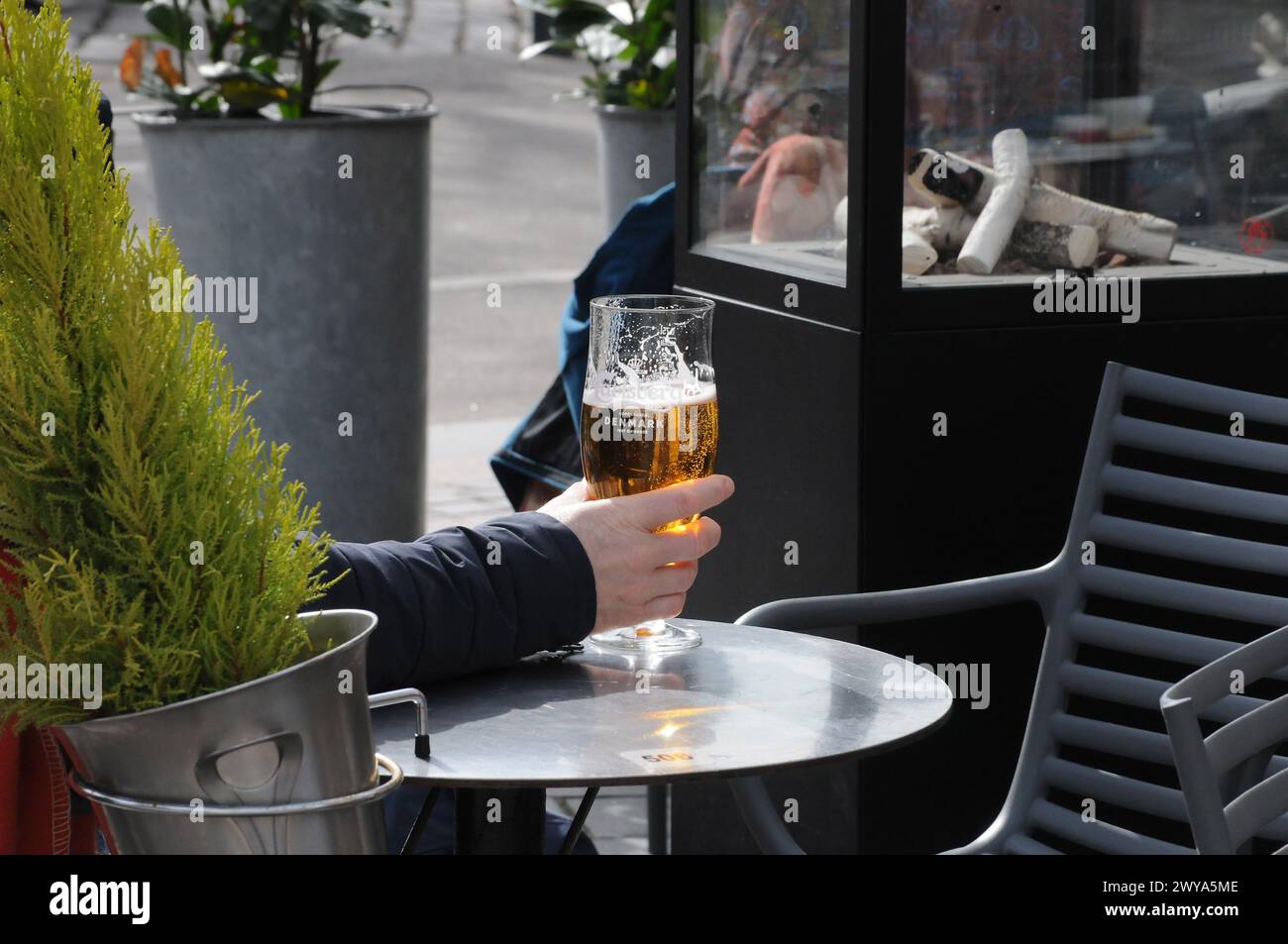 Kopenhagen, Dänemark /05 April 2024/.dänisches carlsberg-Bier in der dänischen Hauptstadt Kopenhagen. (Photo.Francis Joseph Dean/Dean Pictures) Stockfoto