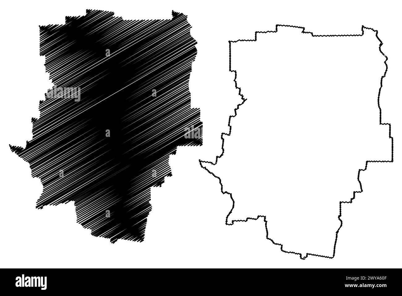 Shire of Loddon (Commonwealth of Australia, Victoria State, Vic) Karte Vektor Illustration, Scribble Skizze Loddon Shire Council Karte Stock Vektor