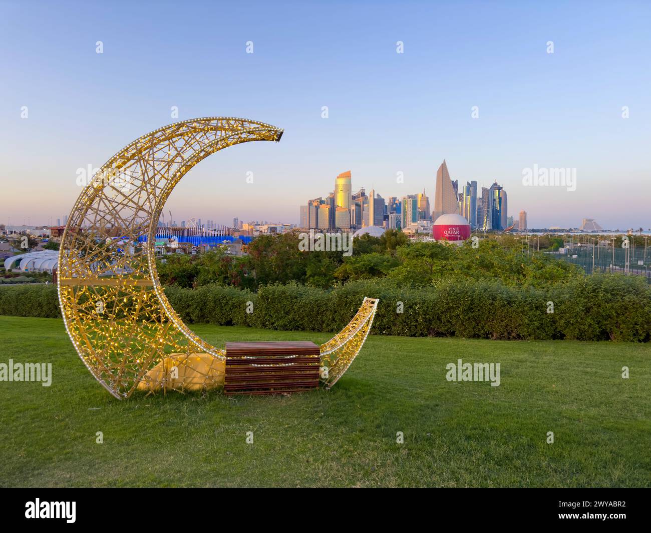 Ramadan-Dekoration im Bidda Park Doha Expo 2023 Stockfoto