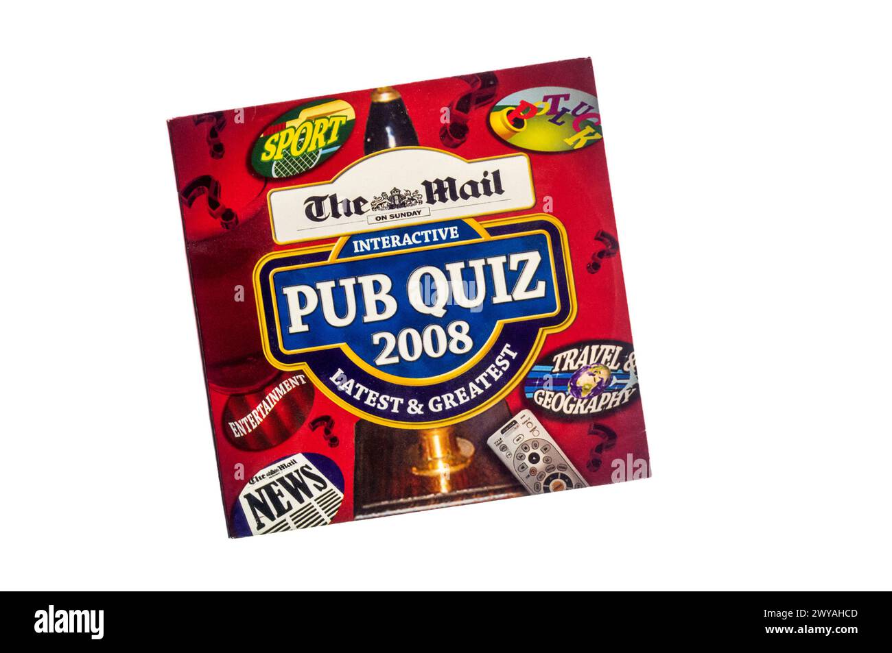 Ein interaktives Pub-Quiz, das kostenlos mit der Tageszeitung Daily Mail on Sunday angeboten wird. Stockfoto
