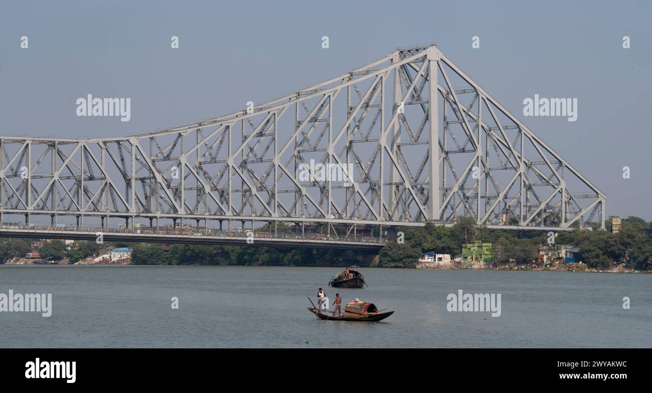 Indien, Kalkutta, Howrah-Brücke, Hootly River Stockfoto