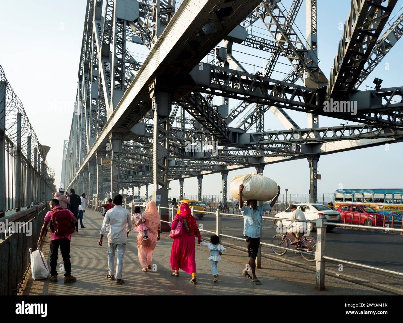 Indien, Kalkutta, Howrah-Brücke, Hootly River Stockfoto