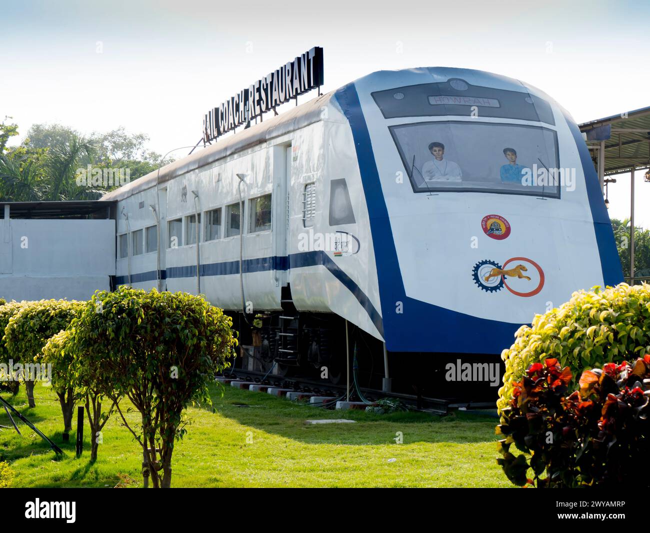 Indien, Kalkutta, Howrah Rail Coach Restaurant Stockfoto