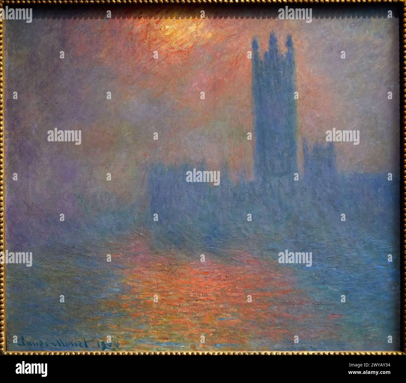 Londres, le Parlement. Trouée de soleil dans le brouillard', 1904, Claude Monet (1840-1926), Musée d'Orsay, Paris, Frankreich, Europa. Stockfoto