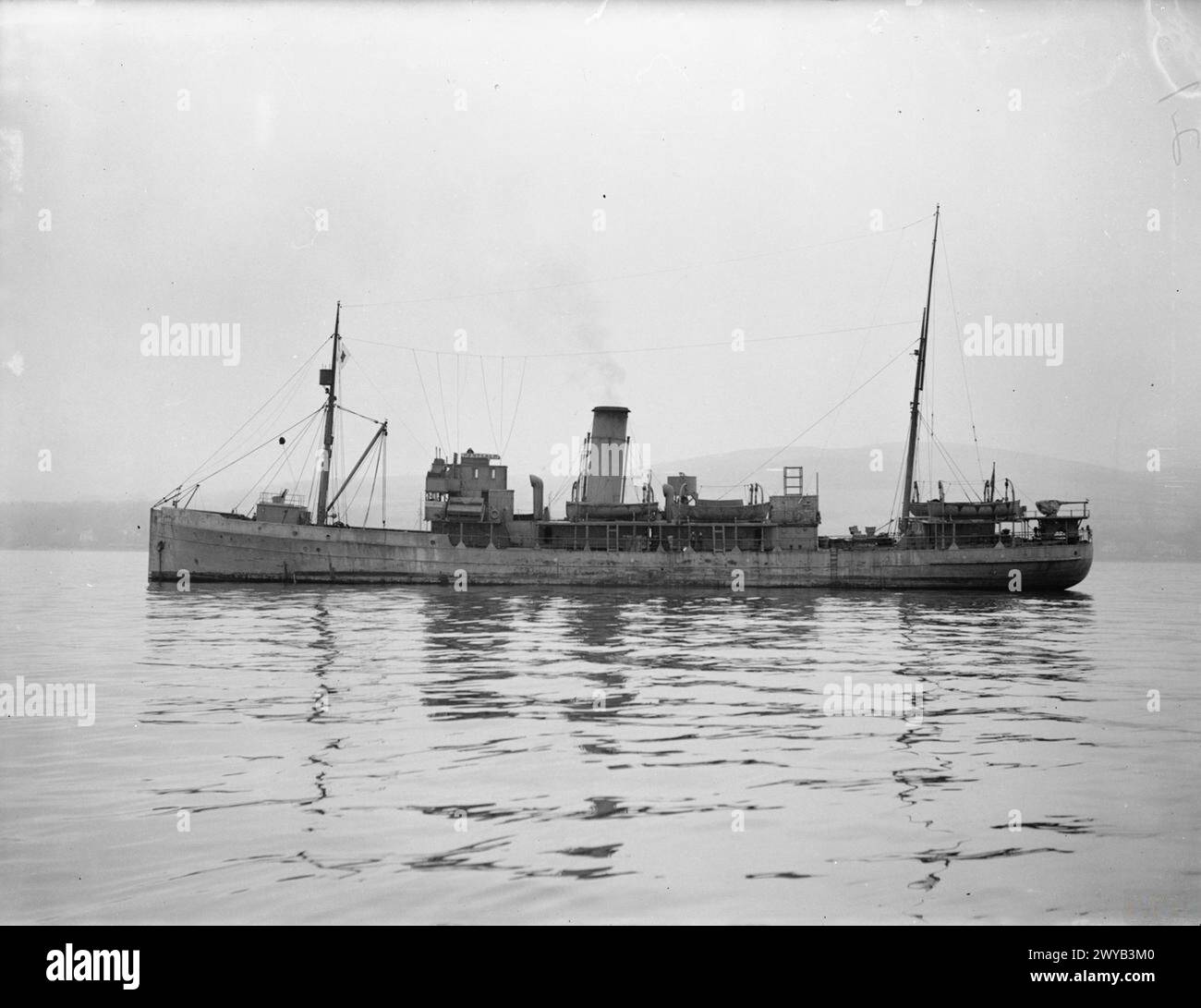 Kanadischer Eisbrecher SS Montcalm in Greenock, 21. März 1942. Stockfoto