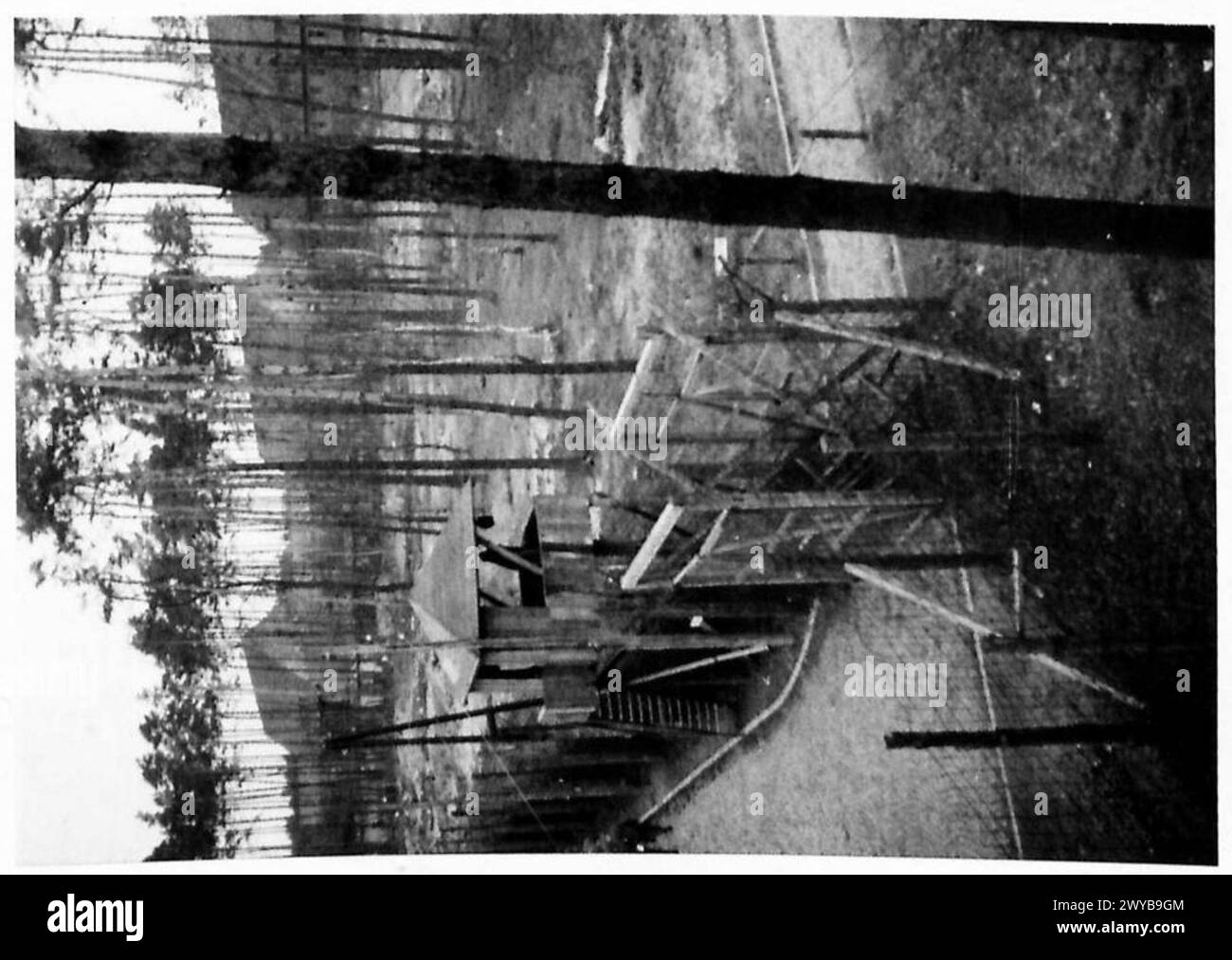 Britische Offiziere werden im Kriegsgefangenenlager Oflag 79 in Braunschweig festgehalten und zeigen das tägliche Leben in Gefangenschaft während des Krieges. Stockfoto