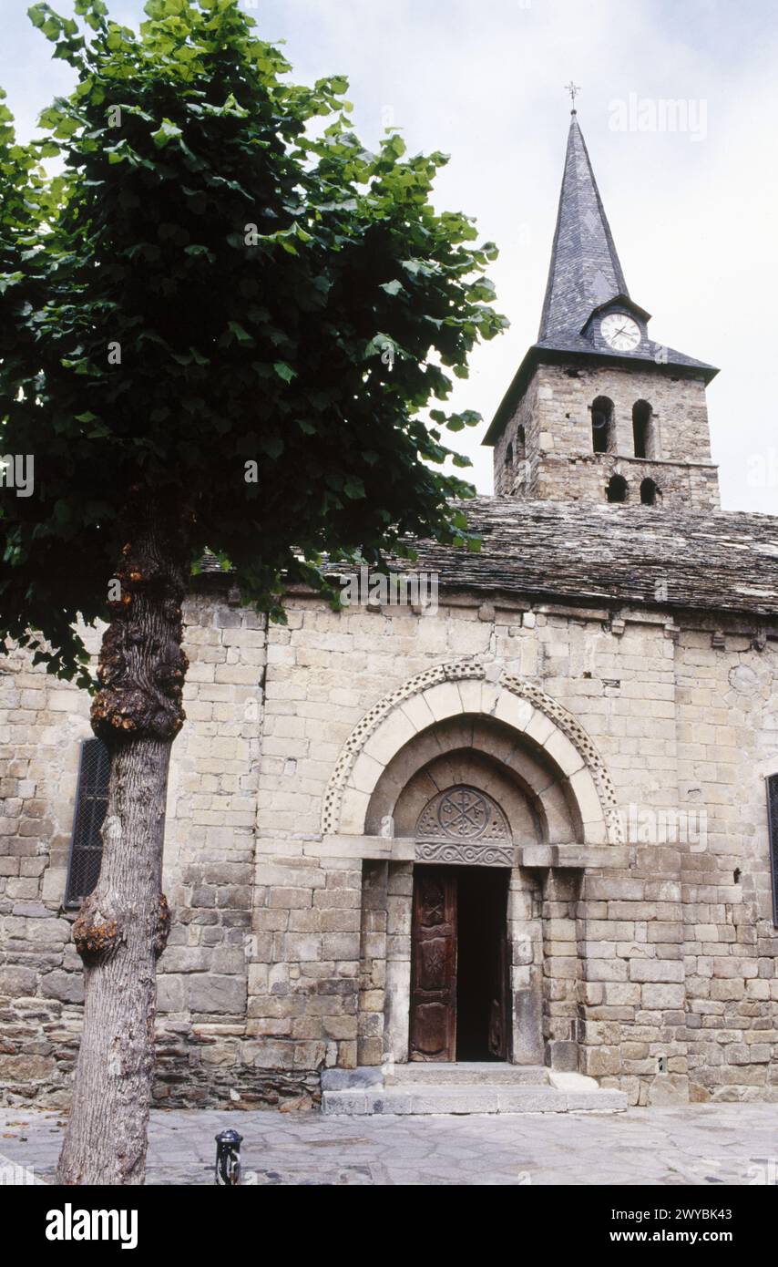 Iglesia d´ERA Assumpció de Maria. Bossòst. Vall d´Aran. Lleida. Spanien. Stockfoto