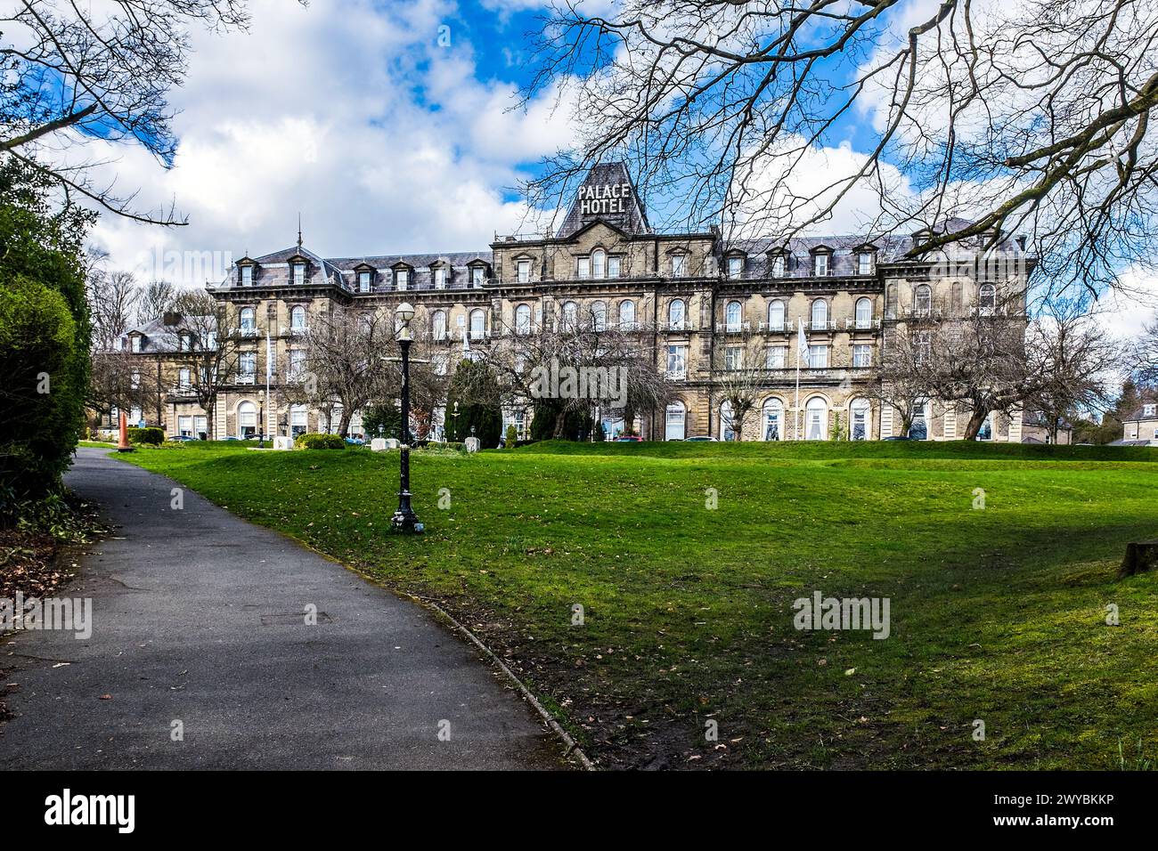 Blick auf das Palace Hotel, Buxton. Stockfoto