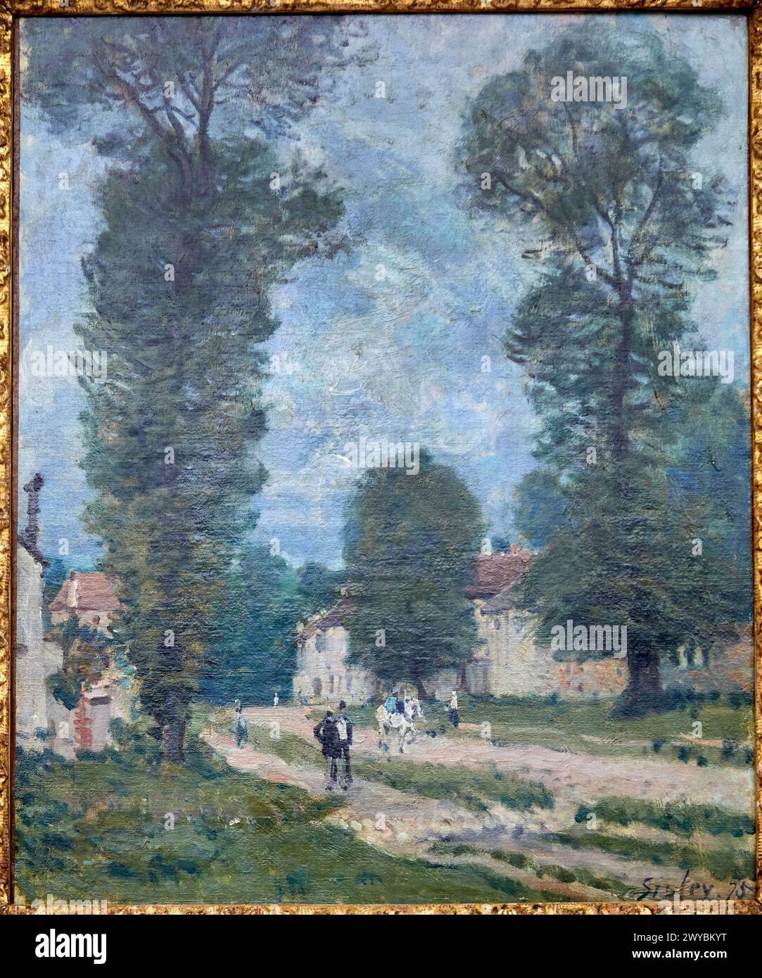 "La Route de Versailles", 1875, Alfred Sisley, Musée d'Orsay, Paris, Frankreich, Europa. Stockfoto