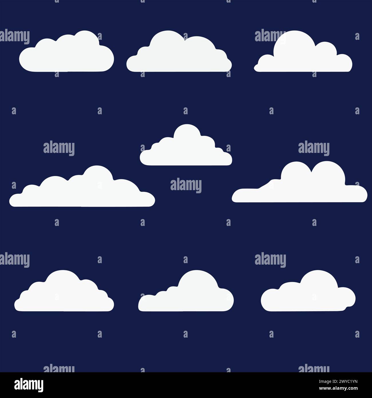 Wolke. Erstaunliche abstrakte weiße Wolke, isoliert auf blauem Hintergrund. Vektorabbildung Stock Vektor