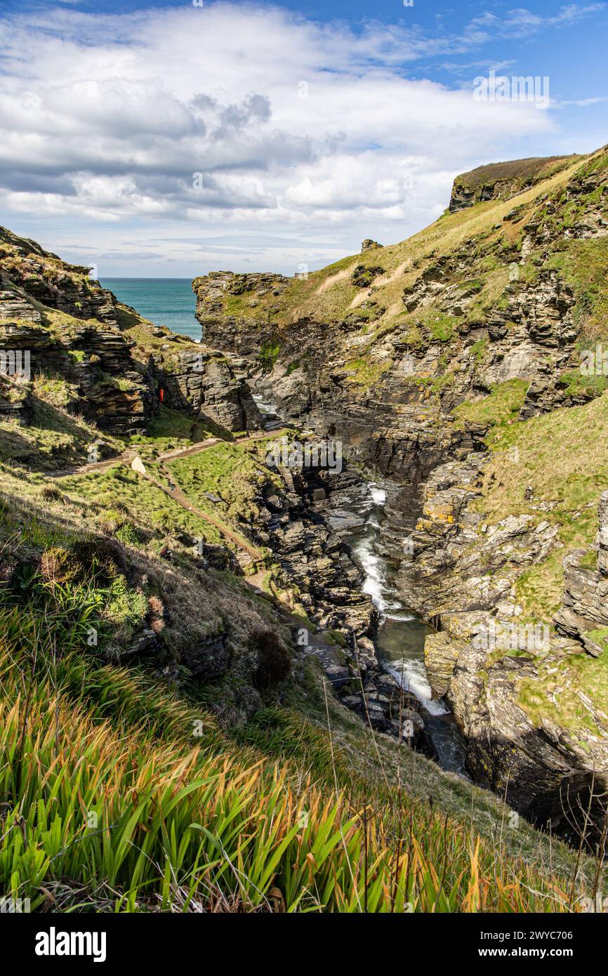 Ausblicke und Landschaft rund um Timtagel an der westlichen cornwall Küste Südwestküstenpfad boscastle bodmin Moor Stockfoto