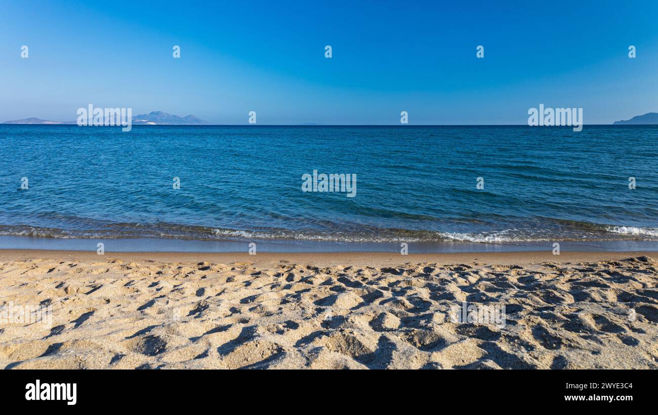 Schöner Nachmittag am Strand auf der insel kos, griechenland Stockfoto