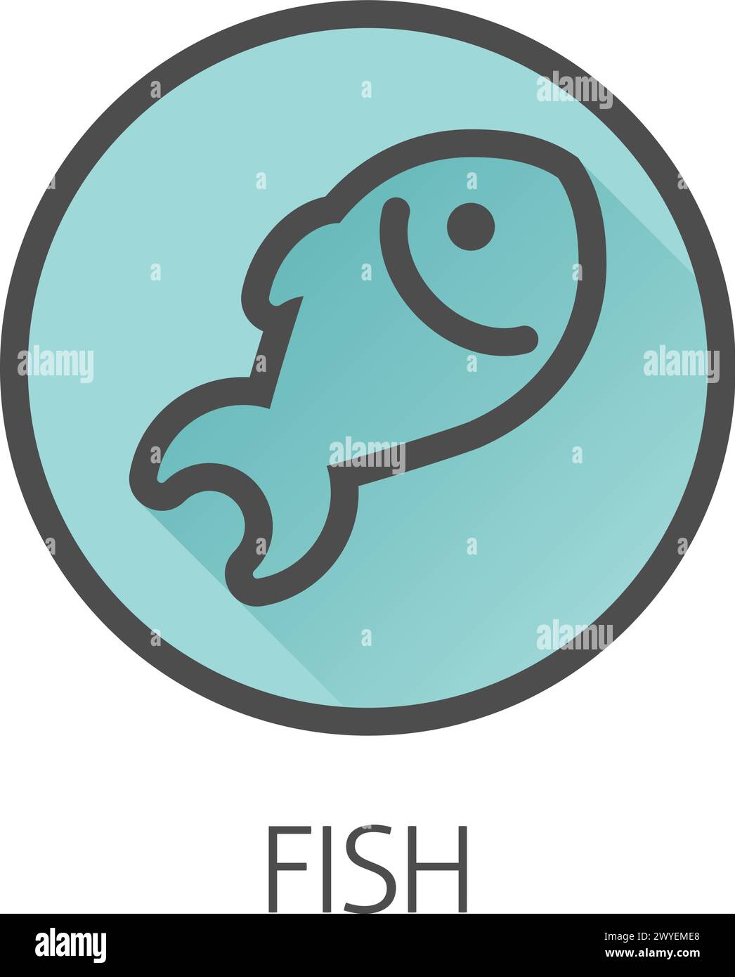 Fish Seafood Food Icon Konzept Stock Vektor