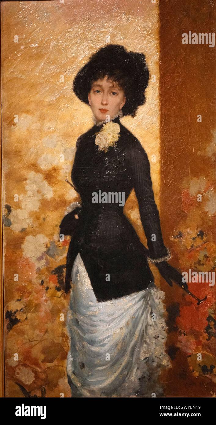 Italien Apulia Barletta Palazzo Della Marra: Museum Art Gallery Giuseppe de Nittis - Frauenfigur (Leontine de Nittis) von Giuseppe Gaetano de Nittis Stockfoto