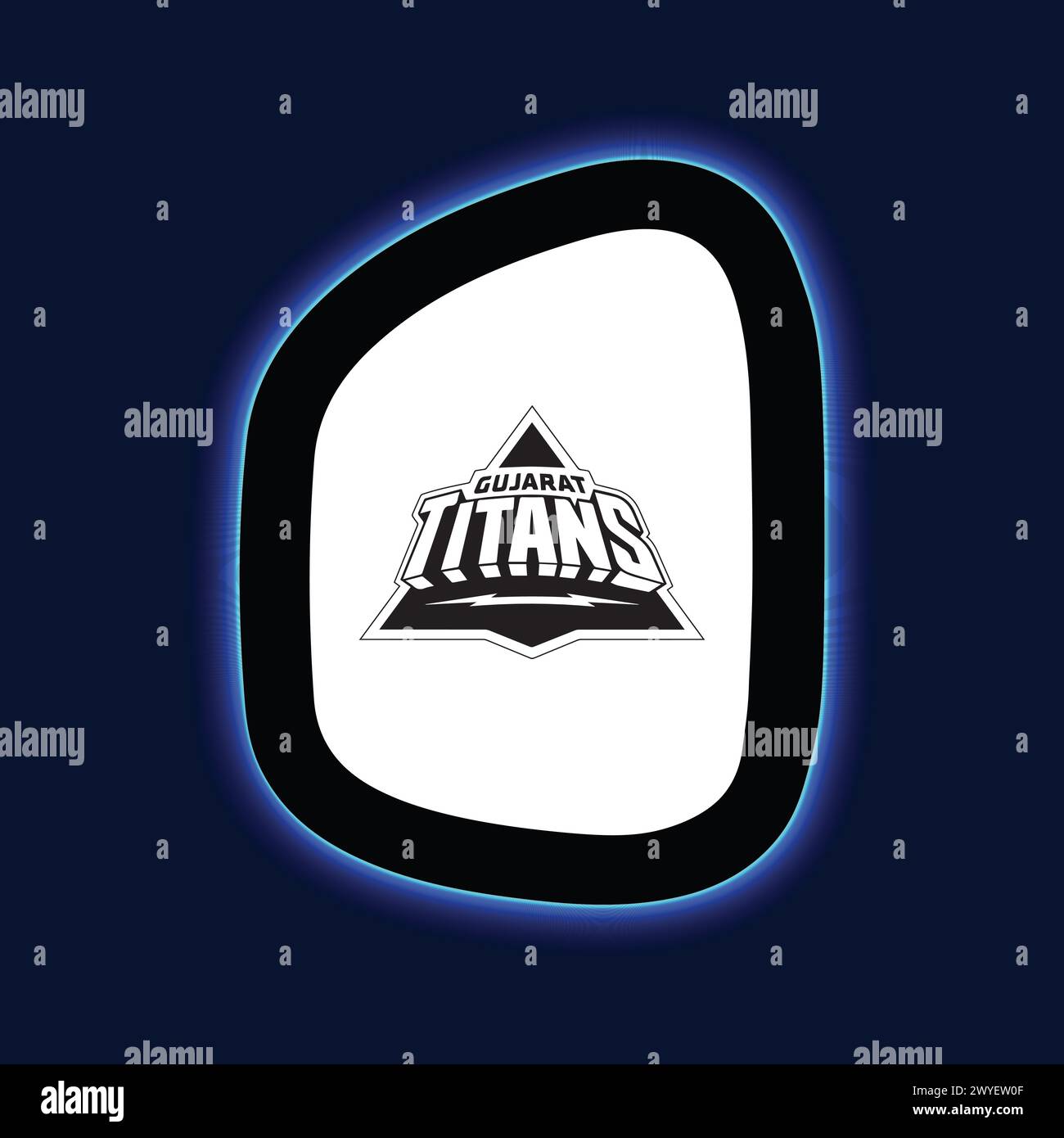 Gujarat Titans Logo Neon Light Board View Blauer Hintergrund, Vektor-Illustration abstraktes bearbeitbares Bild Stock Vektor